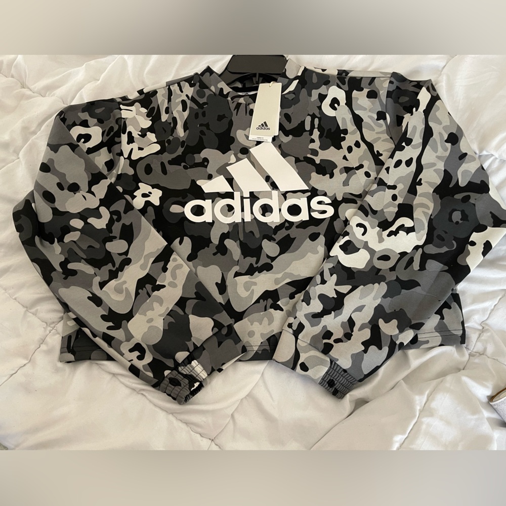 Adidas Black and Grey Camo Sweatshirt. Size Large - Picture 2 of 8